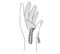 Completed Komboloi in a hand